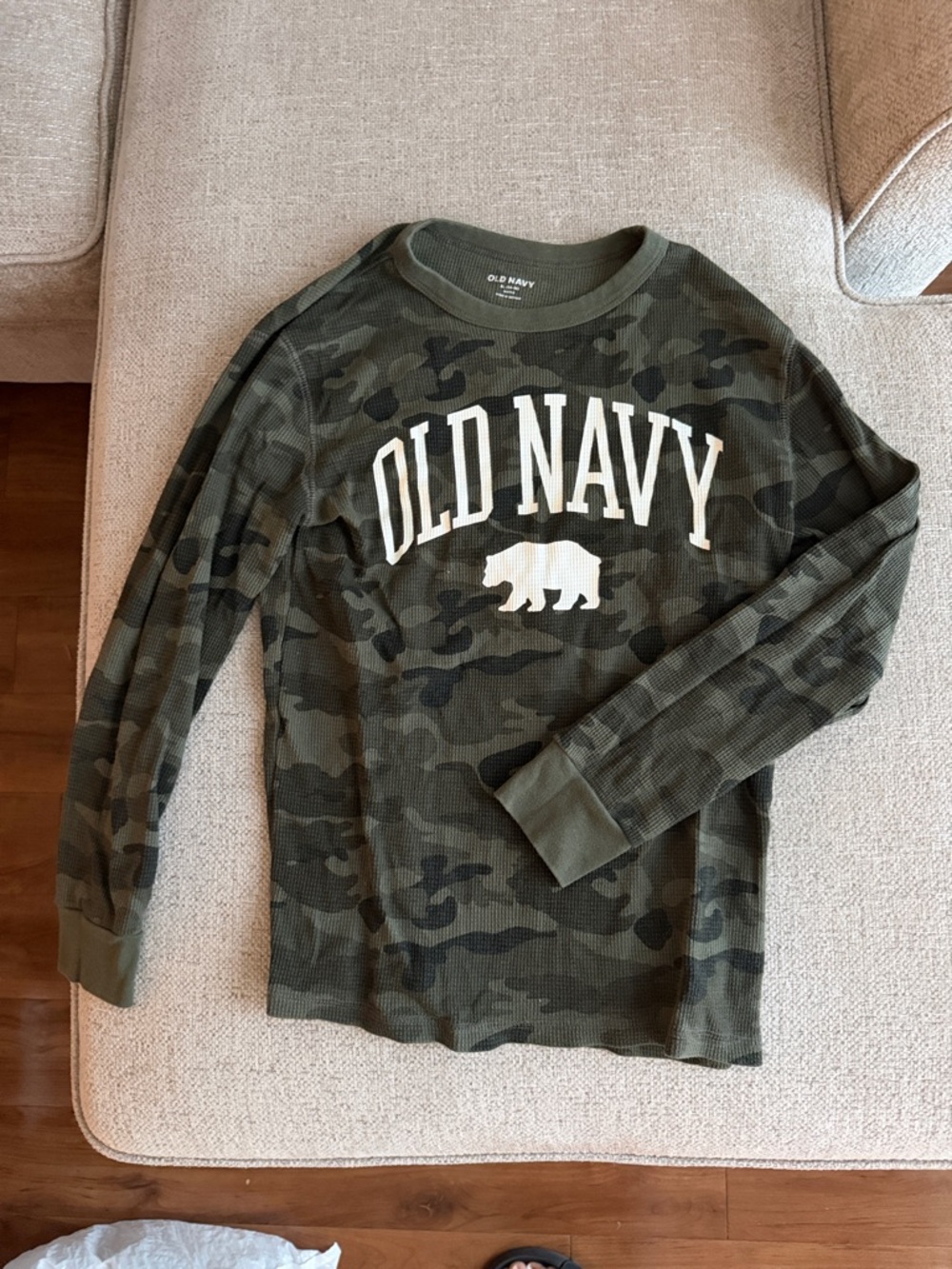 Old Navy Olive Green Camo Graphic Long Sleeve